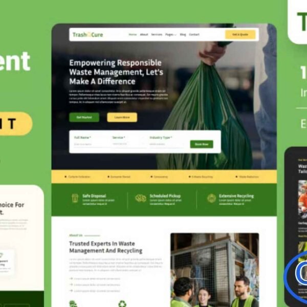 Trashcure – Waste Management & Recycling Service Elementor Template Kit The Trashcure – Waste Management & Recycling Service Elementor Template Kit is a modern, eco-focused design solution created for waste disposal companies, recycling services, environmental agencies, and sustainability initiatives. With clean, professional layouts, this kit makes it easy to showcase waste management programs, recycling solutions, disposal services, and green initiatives.