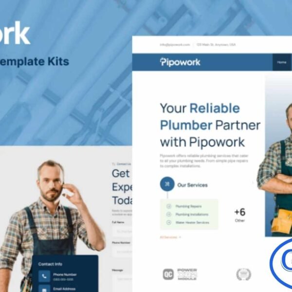 Pipowork – Plumbing Service Business Elementor Template Kit Pipowork is a professionally crafted Elementor Template Kit designed for plumbing service companies, repair specialists, installation services, renovation firms, builders, and a wide range of construction-related businesses. This template kit offers a clean, modern, and fully responsive design that ensures your website looks perfect on all devices.