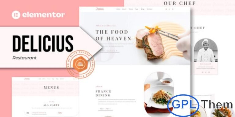 Delicius – Restaurant Elementor Template Kit Delicius is a modern and beautifully designed Restaurant Elementor Template Kit featuring 12+ professionally crafted templates. Built with a fully responsive and clean layout, this kit makes it easy to create a stunning website for restaurants, cafés, bars, culinary services, and food-related businesses.