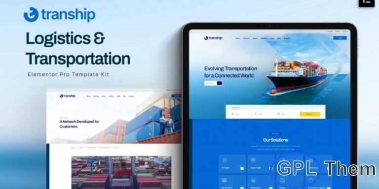 Tranship – Logistics & Transportation Services Elementor Template Kit Tranship – Logistics & Transportation Services Elementor Template Kit is a modern, clean, and professional solution designed for logistics companies, freight operators, and transportation service providers. This fully responsive and retina-ready template kit allows you to build a polished WordPress website without writing a single line of code.