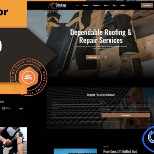 Diatap – Roofing Services Elementor Template Kit Diatap is a modern and elegant Elementor Template Kit designed specifically for roofing services websites. Perfect for businesses offering roof repair, roof maintenance, roof coating, inspections, renovations, and other roofing-related services, this kit provides a professional online presence with ease.