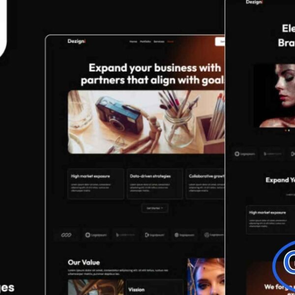 Dezigni – Creative Design Agency & Portfolio Elementor Template Kit Dezigni is a modern and stylish Elementor Template Kit designed for digital design agencies, creative studios, and freelancers. With clean layouts, dynamic visuals, and intuitive customization, it’s perfect for showcasing portfolios, services, and team members.