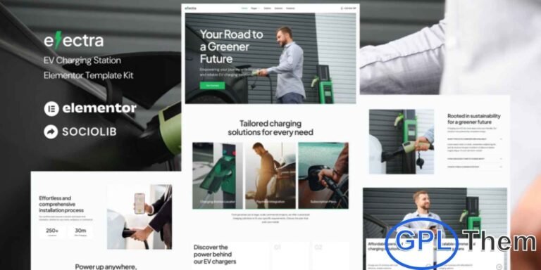 Electra – EV Charging Station Elementor Template Kit Electra is a modern and SEO-optimized Elementor Template Kit designed to help you create a professional EV charging station website quickly and easily. Perfect for electric vehicle charging services, electric car infrastructure, EV startups, and green energy businesses, Electra delivers a clean and future-ready design.