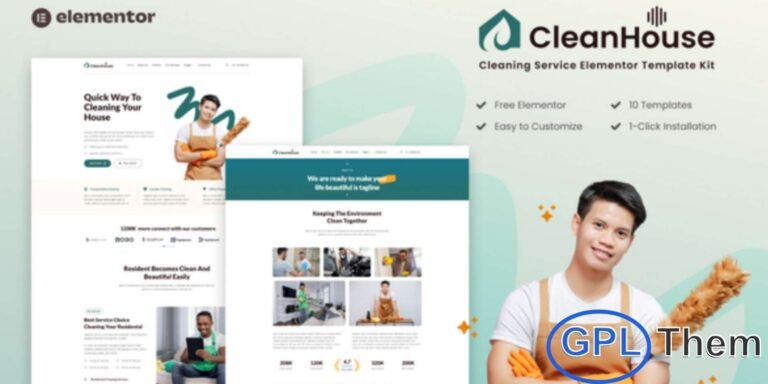 CleanHouse – Cleaning Service Elementor Template Kit CleanHouse is a professional Cleaning Service Elementor Template Kit designed for corporate and professional cleaning businesses. This template kit helps you showcase your cleaning services, completed projects, and company profile in a clean and trustworthy way.
