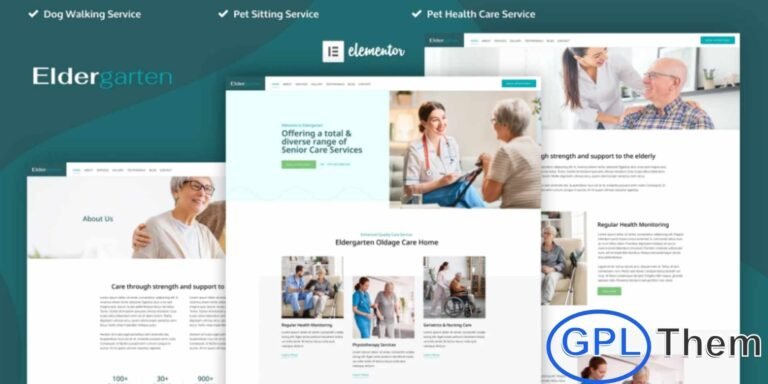 Eldergarten – Elder Care & Senior Home Elementor Pro Template Kit Eldergarten is a professional and SEO-friendly Elementor Pro Template Kit designed specifically for elder care services and senior home facilities. It is ideal for nursing homes, assisted living centers, retirement communities, senior care agencies, and healthcare providers.