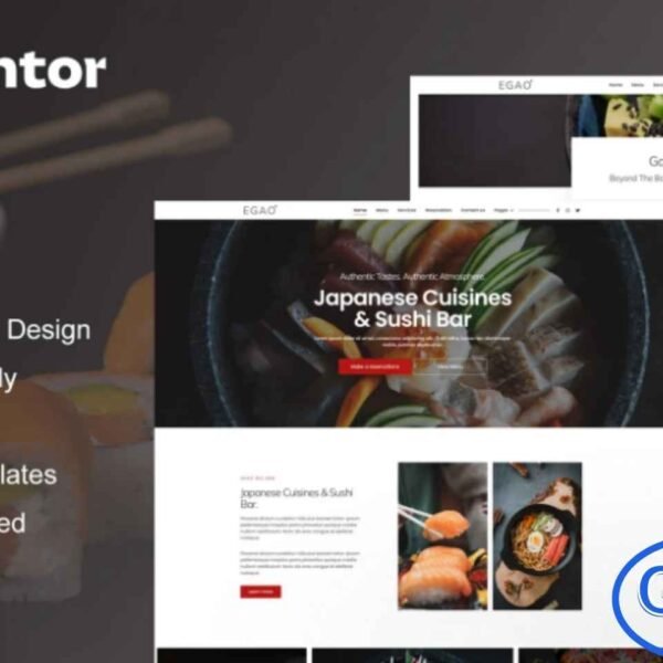 Egao – Japanese Restaurant & Sushi Bar Elementor Template Kit Egao is a modern and SEO-optimized Elementor Template Kit designed specifically for Japanese restaurants, sushi bars, and food-related businesses. Featuring a clean, professional, and visually appealing layout, this template kit helps you showcase menus, services, and brand identity with style.