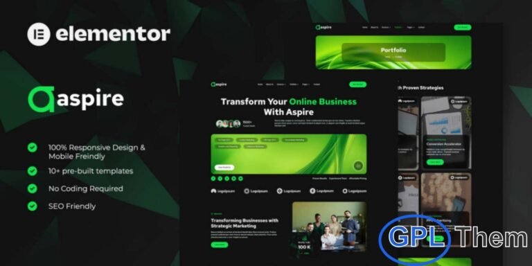 Aspire – SEO & Digital Marketing Elementor Template Kit is a modern and elegant website solution designed for SEO agencies and digital marketing professionals. This Elementor Template Kit is ideal for businesses offering SEO services, social media marketing, online advertising, media planning, and digital growth solutions. Aspire features a clean, conversion-focused design that helps showcase services, case studies, and marketing expertise effectively.