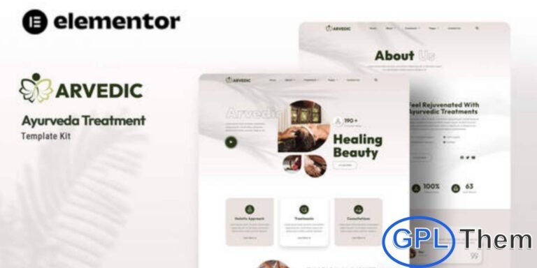 Arvedic – Beauty Treatment Elementor Template Kit is a clean and professional website solution designed for beauty treatment centers, wellness clinics, and personal care businesses. This Elementor Template Kit allows you to quickly create a modern WordPress website using the Elementor Page Builder, without relying on a traditional WordPress theme. Arvedic is ideal for showcasing beauty treatments, skincare services, wellness programs, and salon offerings in a visually appealing layout.