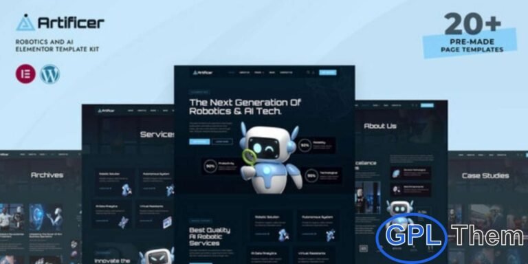 Artificer – Robotics & AI Elementor Pro Template Kit is a powerful and modern website solution designed for artificial intelligence and robotics businesses. This Elementor Pro Template Kit is ideal for AI startups, robotics companies, data science firms, machine learning projects, prompt engineering services, and tech agencies. Artificer features a futuristic and technology-focused design that helps showcase innovations, research, services, and AI-driven solutions professionally.