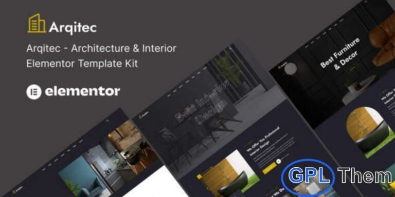 Arqitec – Architecture & Interior Elementor Template Kit is a clean and modern solution for building professional architecture and interior design websites with WordPress. This Elementor Template Kit is specially designed for architects, interior designers, design studios, and creative agencies. Built with the Elementor Page Builder, Arqitec allows you to easily edit, customize, and manage your website without any coding knowledge.