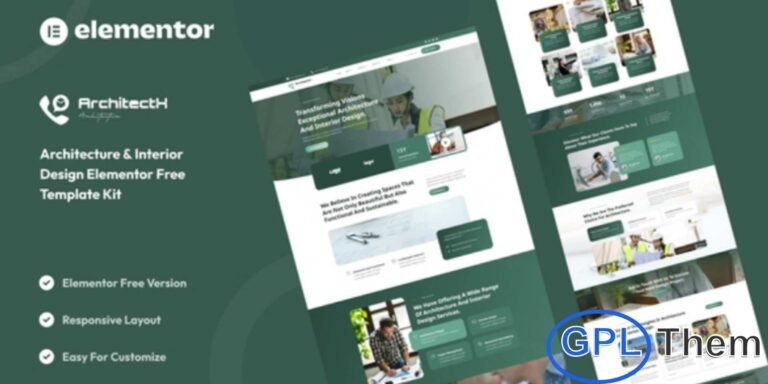 Architectx – Architecture & Interior Design Services Elementor Template Kit Architectx is a modern and fully responsive Elementor Template Kit designed for architecture firms, interior designers, and creative design agencies. This professional template kit includes a complete collection of layouts for the Elementor page builder, optimized for a clean and elegant design using the free Elementor version.
