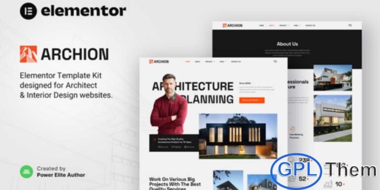Archion – Architect & Contractor Elementor Template Kit Archion is a modern and professional Elementor Template Kit designed for architects, contractors, and construction businesses. This template kit is ideal for showcasing expertise in architecture, interior design, home renovation, real estate development, and related services with a sleek, contemporary design.