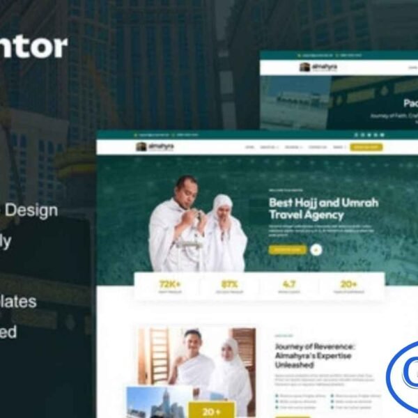 Almahyra – Umrah & Hajj Tour Travel Elementor Pro Template Kit Almahyra is a modern and professional Elementor Pro Template Kit designed for Umrah and Hajj tour travel service websites. Featuring a clean layout and unique design style, this template kit is ideal for travel agencies, tour operators, and companies offering Umrah and Hajj travel packages.