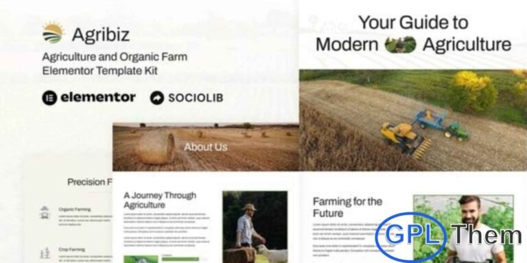 Agribiz – Agriculture & Organic Farm Elementor Template Kit Agribiz is a modern and professional Elementor Template Kit designed for agriculture and organic farm websites. Perfect for farmers, agricultural companies, organic food producers, livestock businesses, eco farming, and farm management services, Agribiz makes it easy to create a powerful WordPress website using the Elementor Page Builder.