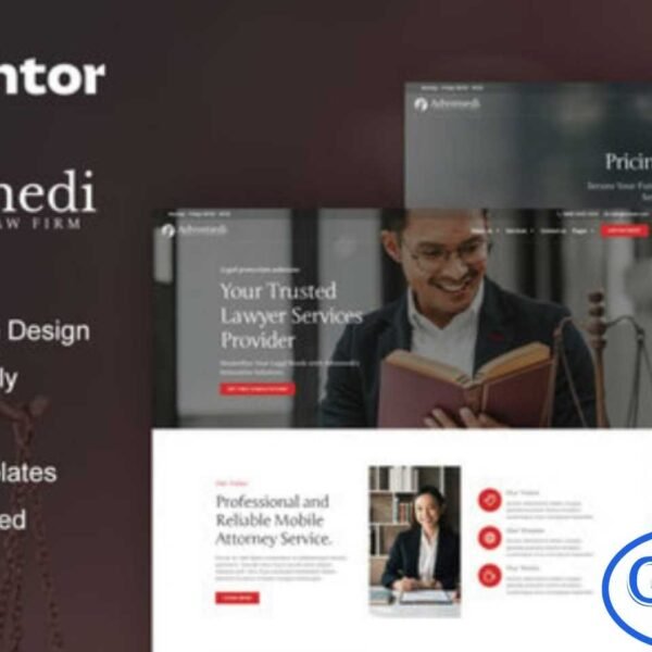 Advomedi – Attorney & Law Firm Elementor Template Kit Advomedi is a modern and professional Elementor Template Kit designed for attorney and law firm websites. Featuring 12+ pre-built templates with clean, elegant, and contemporary layouts, this template kit is ideal for legal professionals and law-related businesses. Perfect for attorneys, lawyers, advocates, legal advisors, and legal service providers, Advomedi helps you create a trustworthy and professional online presence with easy customization using Elementor.