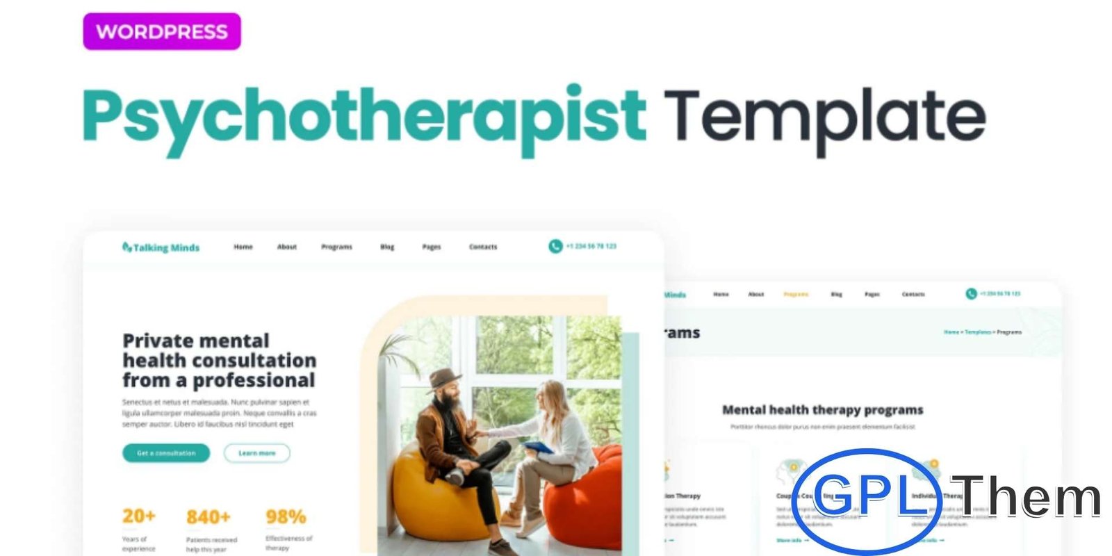 Talking Minds – Psychotherapist Elementor Template Kit Talking Minds – Psychotherapist Elementor Template Kit Talking Minds is a professional and thoughtfully designed Elementor Template Kit created for psychotherapists, mental health specialists, personal coaches, and psychological clinics. Ideal for individual and group therapy services, this template kit helps you build a trustworthy and calming online presence.