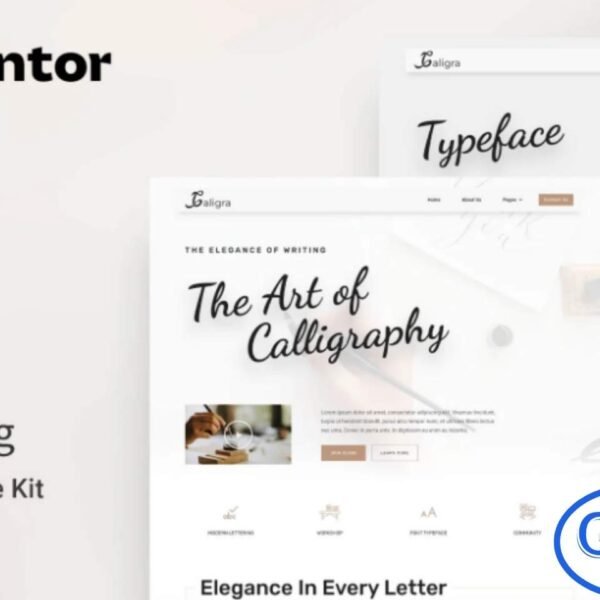 Caligra – Calligraphy & Lettering Elementor Template Kit Caligra is a beautifully designed and SEO-friendly Elementor Template Kit created for calligraphy, lettering, typography, and creative design businesses. It is perfect for artists, lettering designers, type foundries, and creative studios looking to showcase their work with elegance and style.