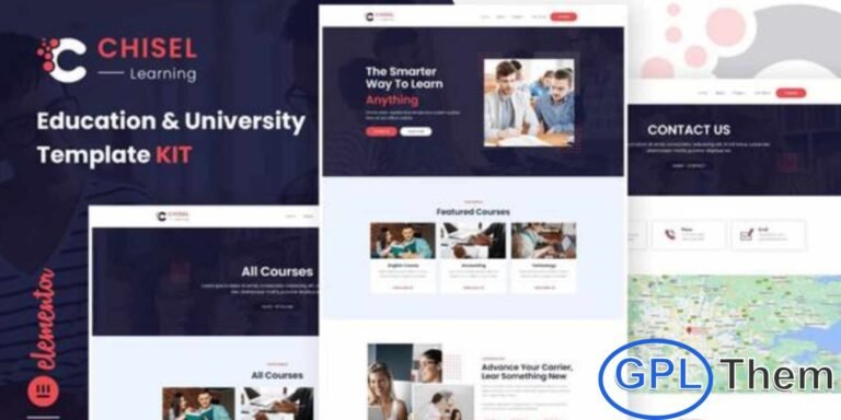 Chisel – Education & University Elementor Template Kit Chisel is an elegant and fully responsive Education & University Elementor Template Kit designed to create professional and engaging websites for educational institutions. This template kit is ideal for universities, colleges, schools, academies, training centers, and online education platforms.