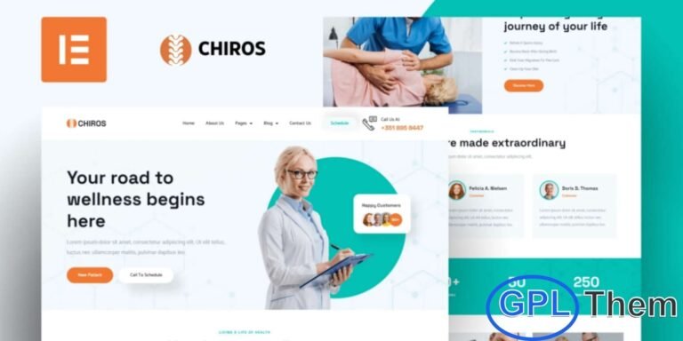 Chiros – Chiropractic & Massage Therapy Elementor Pro Template Kit Chiros is a professional Chiropractic Elementor Pro Template Kit designed specifically for chiropractic clinics, massage therapy centers, and holistic health practices. This template kit is ideal for services related to acupuncture, back pain treatment, spinal care, wellness therapy, and alternative medicine.