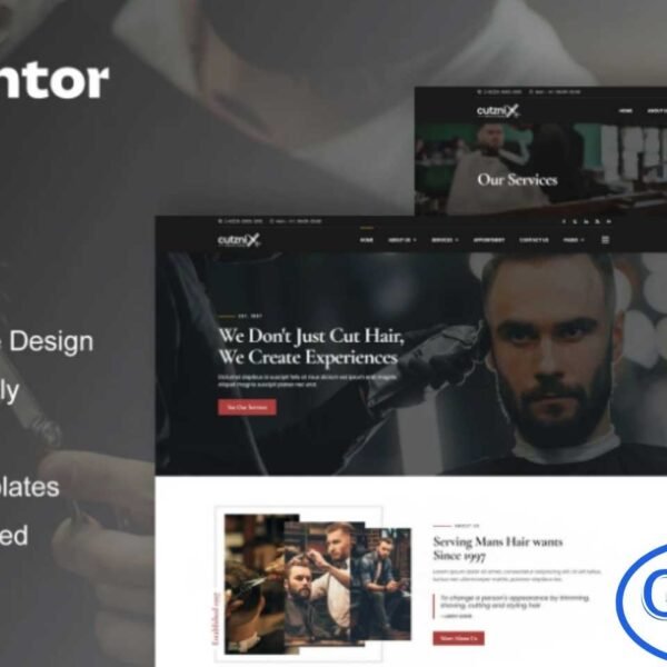 Cutznix – Barbershop & Hair Salon Elementor Template Kit Cutznix is a modern and professional Barbershop & Hair Salon Elementor Template Kit designed to create stylish grooming websites with ease. This template kit is ideal for barbershops, hair salons, grooming studios, and personal stylists offering services such as haircuts, beard trimming, smooth shaving, face masking, hair coloring, and hair styling.