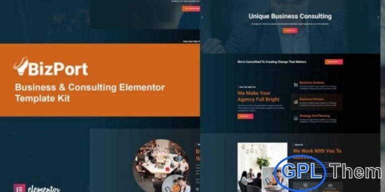 Bizport – Business & Consulting Elementor Template Kit is a professional and modern solution designed for corporate firms, consulting agencies, and business service providers. This Elementor Pro Template Kit includes 15+ pre-built pages with a clean, modern, and minimalist design, making it ideal for creating functional and visually appealing business websites.