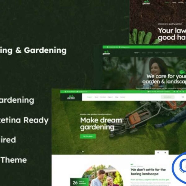 Gardon – Landscaping & Gardening Elementor Template Kit Gardon is a modern and professional Landscaping & Gardening Elementor Template Kit designed for landscapers, lawn care providers, garden businesses, landscape designers, and all types of gardening service websites. This template kit features a clean and contemporary design, making it easy to create a visually appealing and trustworthy online presence.