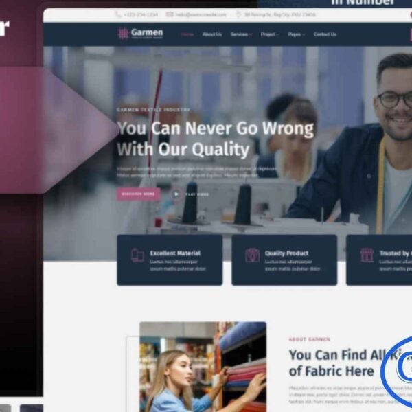 Garmen – Textile & Garment Industry Elementor Template Kit Garmen is a modern and professional Elementor Template Kit designed specifically for Textile & Garment Industry websites. This template kit is ideal for textile businesses, garment manufacturers, clothing companies, fabric factories, and other manufacturing-related services.