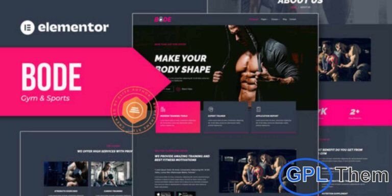 Bode – Gym & Sports Elementor Template Kit is a modern and professional solution designed for gyms, fitness centers, sports clubs, and wellness businesses. This Elementor Template Kit includes 15+ pre-built templates with a clean, stylish, and fully responsive design, making it easy to create a visually appealing website. Bode allows you to showcase your classes, services, trainers, schedules, and all aspects of your fitness business in an engaging way.