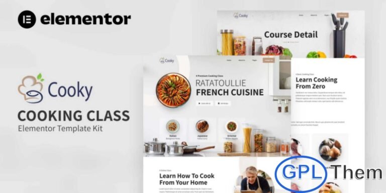 Cooky – Cooking Class Elementor Template Kit Cooky is a modern and professional Cooking Class Elementor Template Kit designed to help you quickly create a complete website for culinary schools, cooking workshops, or private chef services. This template kit is perfect for cooking instructors, culinary academies, food bloggers, and kitchen training programs looking to showcase their courses and services online.