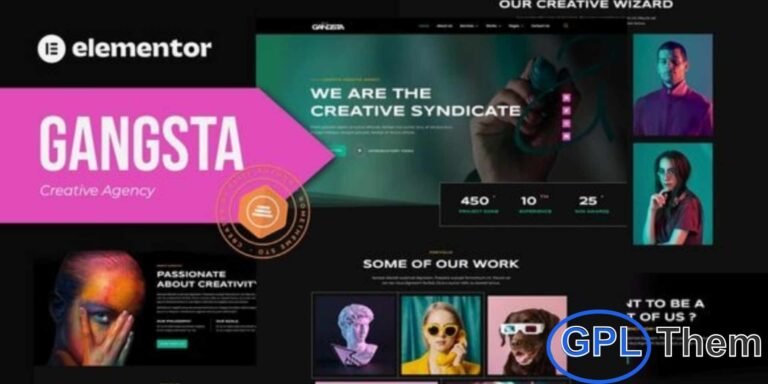 Gangsta – Creative Agency & Portfolio Elementor Template Kit Gangsta is a modern and professional Elementor Template Kit designed for creative agencies, digital studios, and personal portfolios. This template kit is perfect for creative agencies, design studios, digital agencies, freelancers, designers, and individuals looking to showcase their work online.