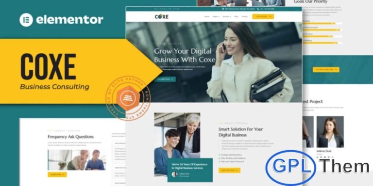 Coxe – Business Consulting Elementor Template Kit Coxe is a modern and professional Business Consulting Elementor Template Kit designed to help businesses and agencies build a strong online presence. This template kit is ideal for business consultants, corporate companies, digital agencies, startups, and other professional service providers.