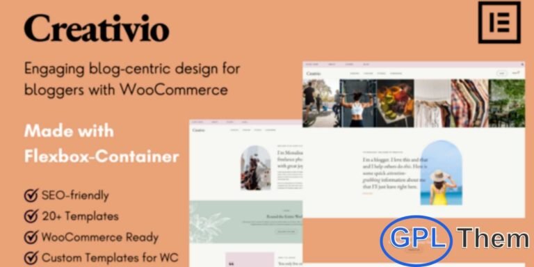 Creativio – Blogger & Entrepreneurs Elementor Template Kit Creativio is a modern and professional Elementor Template Kit designed for bloggers, creatives, authors, and online entrepreneurs who want to showcase their skills and connect with their audience. This template kit is perfect for personal blogs, professional portfolios, online businesses, and creative projects, allowing you to present your content in a visually striking and engaging way.