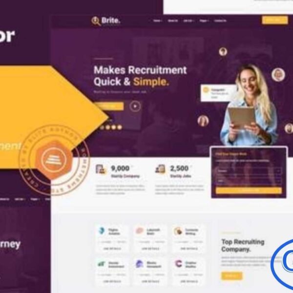 Brite – Job Listing & Recruitment Elementor Template Kit is a modern and professional web solution designed for job agencies, recruitment firms, and career-focused businesses. This Elementor Template Kit includes 15+ pre-built templates featuring a clean, fully responsive, and easily customizable design. Brite is ideal for job listings, recruitment services, HR agencies, and corporate career websites.