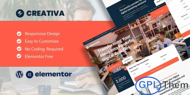 Creativa – Digital Agency Elementor Template Kit Creativa is a modern and professional Elementor Template Kit designed for digital agencies, creative studios, and freelancers seeking a clean and stylish online presence. This template kit is perfect for digital marketing agencies, creative agencies, online portfolios, designers, and individual professionals who want to showcase their work and services effectively.