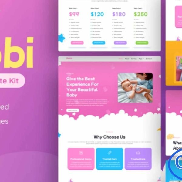 Bebbi – Creative Baby Care Elementor Pro Template Kit is a beautifully designed solution for baby care services, childcare centers, and parenting-related businesses. This Elementor Pro template kit features a creative, modern, and colorful design that instantly builds trust and warmth for your brand. With 10+ professionally crafted pages, Bebbi helps you showcase services, programs, testimonials, and contact details with ease.
