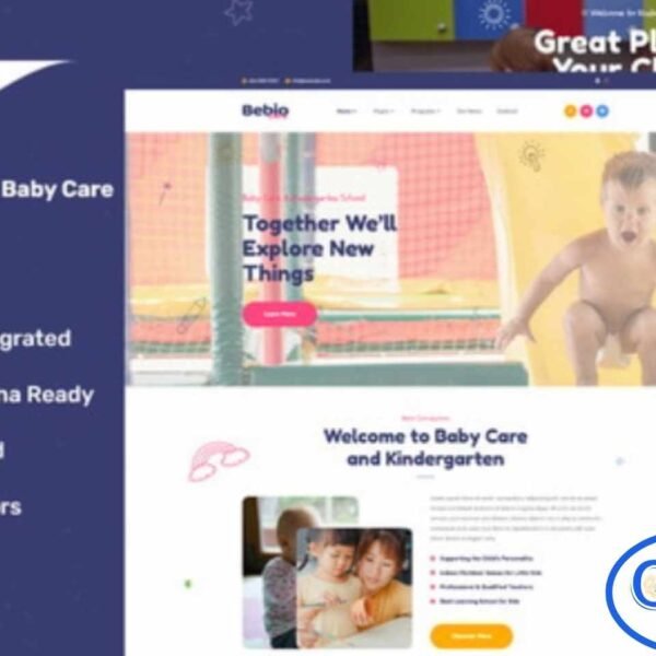Bebio – Kindergarten & Baby Care Elementor Template Kit is a thoughtfully designed solution for kindergartens, preschools, daycare centers, and baby care services. This template kit features a warm, friendly, and professional design that helps build trust with parents and caregivers.