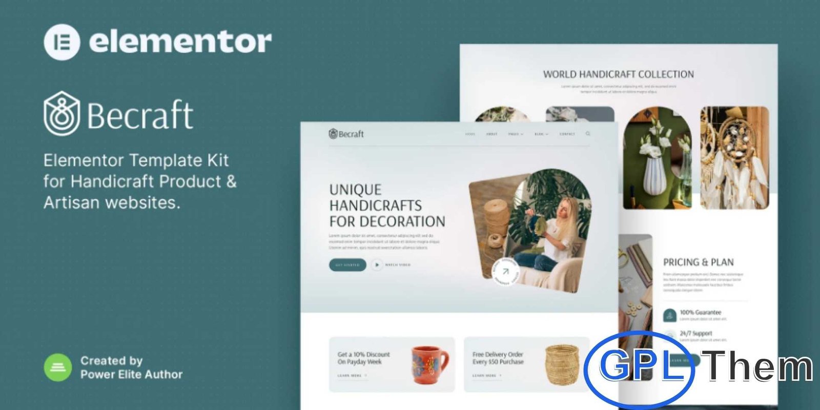 Becraft – Handicraft & Artisan Elementor Template Kit Becraft – Handicraft & Artisan Elementor Template Kit is a modern and elegant solution for showcasing handmade products and creative craftsmanship online. This template kit is ideal for handicraft stores, artisan brands, home decor shops, accessories, and other handmade product businesses. Becraft features a clean, visually appealing design that highlights product details and storytelling to attract customers.