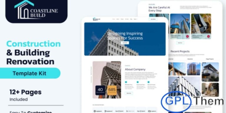 Coastline Build – Construction & Building Renovation Elementor Template Kit Coastline Build is a modern and professional Construction & Building Renovation Elementor Template Kit designed to showcase projects and services with style. This template kit features a sleek, clean layout that highlights construction work through image galleries and detailed project descriptions.