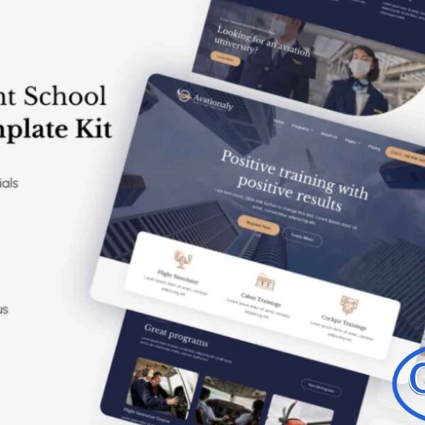 Aviationaly – Aviation & Flight School Elementor Template Kit is a modern and professional website solution designed for flight schools, pilot academies, cabin crew training, and aviation-related businesses. This Elementor Template Kit features a clean and professional design that helps showcase aviation courses, training programs, instructor profiles, and industry services effectively. Aviationaly is fully responsive and retina-ready, ensuring your website looks perfect on desktops, tablets, and mobile devices.