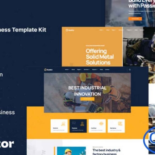 Austry – Industry & Factory Business Elementor Template Kit is a professional and modern solution for industrial, manufacturing, and factory websites. This Elementor Template Kit features a clean, modern design with a simple and user-friendly interface, making it easy to showcase your business services and projects. Austry is ideal for industries, factories, engineering firms, manufacturing companies, building services, and other industrial-related businesses.